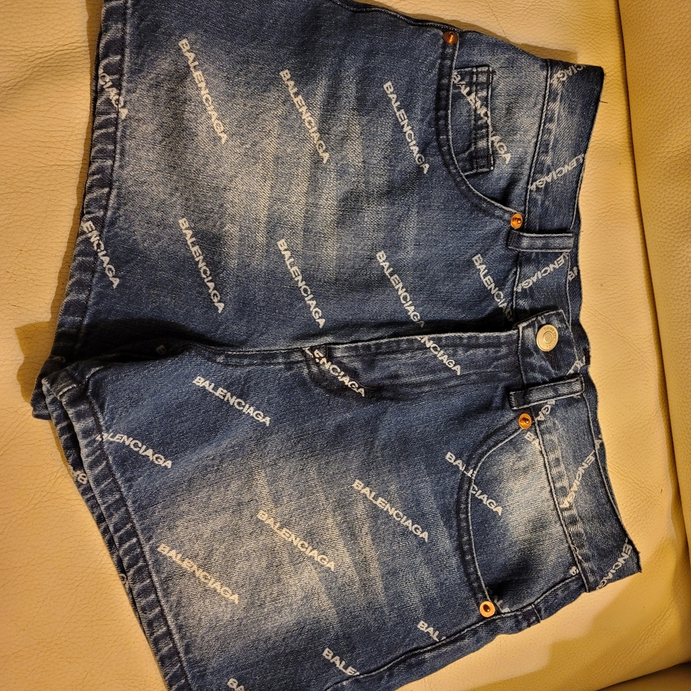Balenciaga Blue Denim Shorts